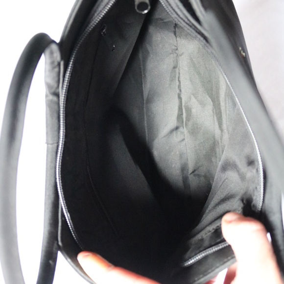 Monkey Purse Handbag Black Embroidered Hoop Handle Trumpet Quirky - Picture 7 of 8